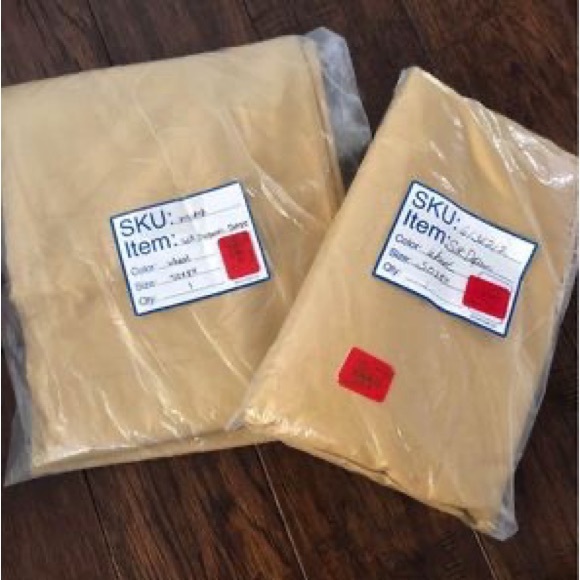 2 Pottery Barn Silk Dupioni Drape Curtain panels 50x84 Wheat (Tan Caramel) NWT - Picture 4 of 4